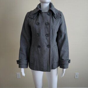 CALVIN KLEIN Women's Wool Jacket double breasted with detachable hood